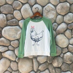 Chicken Long Sleeve Lightweight Crewneck Sweatshirt